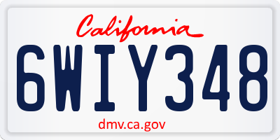 CA license plate 6WIY348