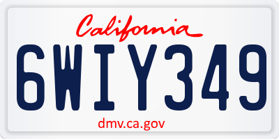 CA license plate 6WIY349