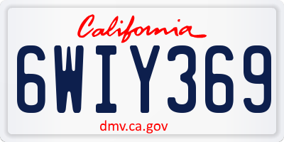 CA license plate 6WIY369