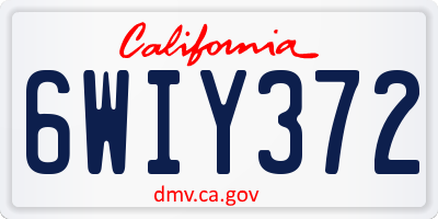 CA license plate 6WIY372