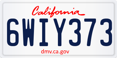 CA license plate 6WIY373
