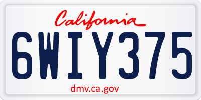 CA license plate 6WIY375
