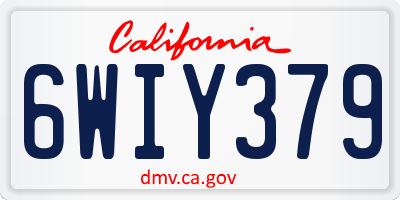 CA license plate 6WIY379