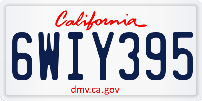 CA license plate 6WIY395