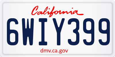 CA license plate 6WIY399
