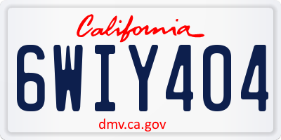 CA license plate 6WIY404