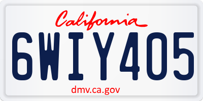 CA license plate 6WIY405