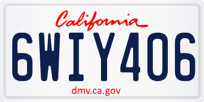 CA license plate 6WIY406