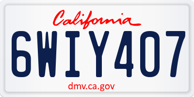 CA license plate 6WIY407
