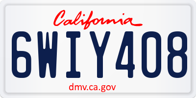 CA license plate 6WIY408