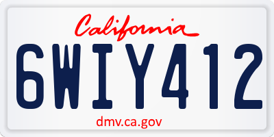 CA license plate 6WIY412