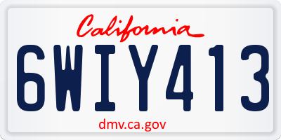CA license plate 6WIY413