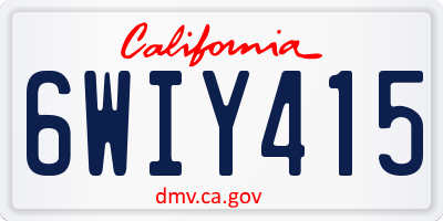 CA license plate 6WIY415