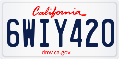 CA license plate 6WIY420