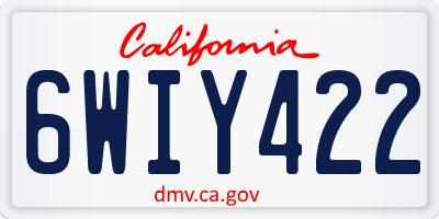 CA license plate 6WIY422