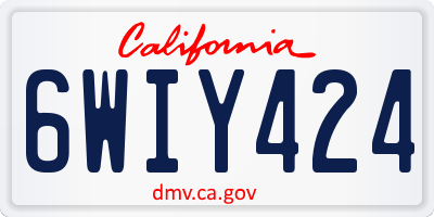 CA license plate 6WIY424