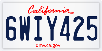 CA license plate 6WIY425