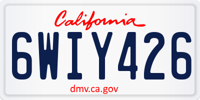 CA license plate 6WIY426