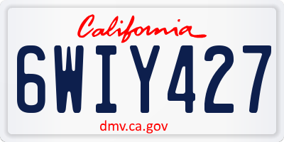 CA license plate 6WIY427