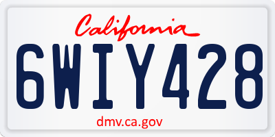 CA license plate 6WIY428