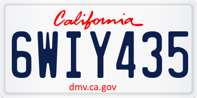 CA license plate 6WIY435