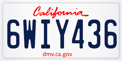 CA license plate 6WIY436