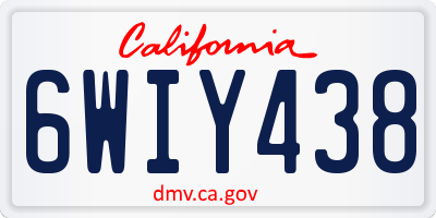 CA license plate 6WIY438