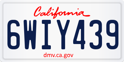 CA license plate 6WIY439