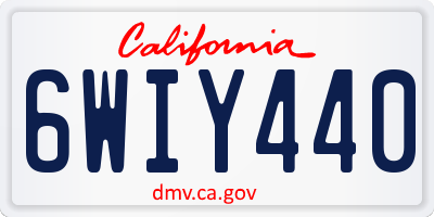 CA license plate 6WIY440