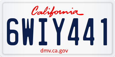 CA license plate 6WIY441