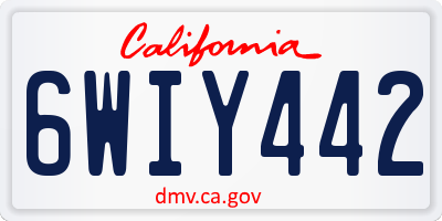 CA license plate 6WIY442