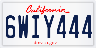 CA license plate 6WIY444