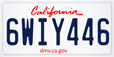 CA license plate 6WIY446