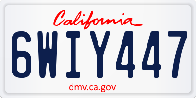 CA license plate 6WIY447