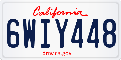 CA license plate 6WIY448