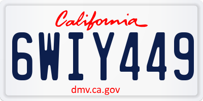 CA license plate 6WIY449