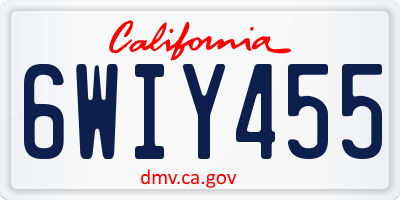 CA license plate 6WIY455