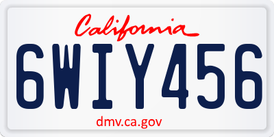 CA license plate 6WIY456