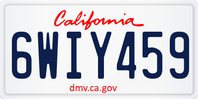 CA license plate 6WIY459