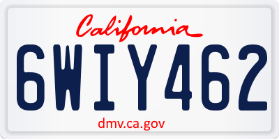 CA license plate 6WIY462