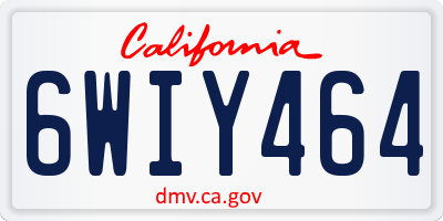 CA license plate 6WIY464