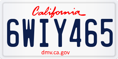 CA license plate 6WIY465