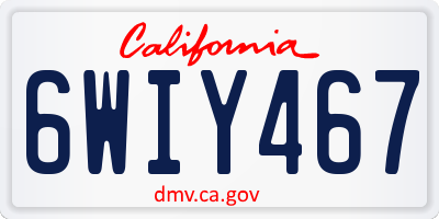 CA license plate 6WIY467