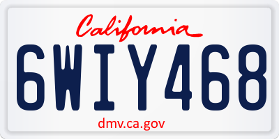 CA license plate 6WIY468