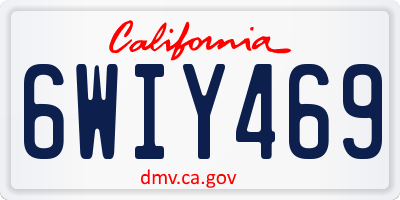 CA license plate 6WIY469