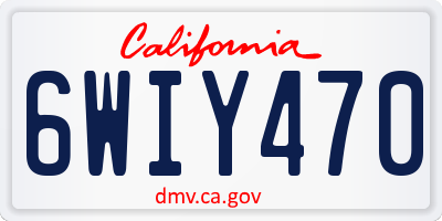 CA license plate 6WIY470