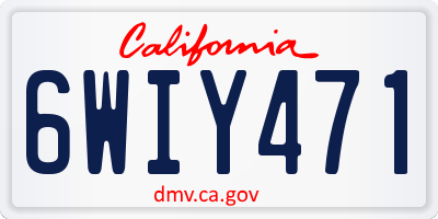 CA license plate 6WIY471