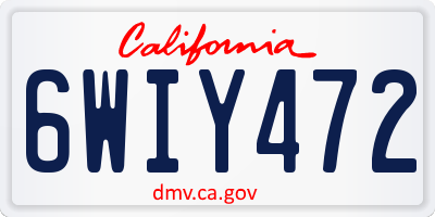 CA license plate 6WIY472