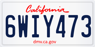 CA license plate 6WIY473
