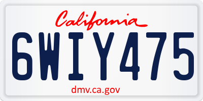 CA license plate 6WIY475